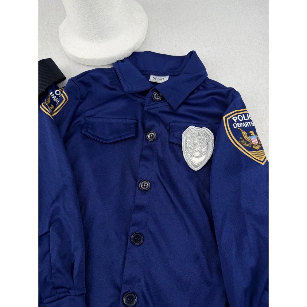 Spirit Halloween Police Officer Costume Toddler 5T-6T Navy Blue 4 Piece Set